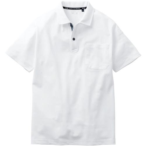 G.G. 7325-51 半袖ポロシャツ(胸ポケット付き) ホワイト LL ( 7325-51-0-LL ) (株)桑和