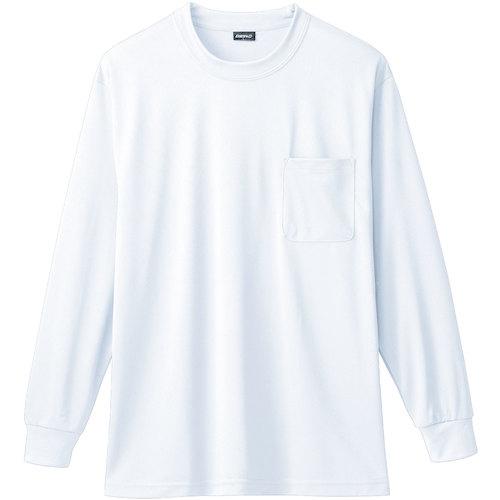 桑和 50384 長袖Tシャツ(胸ポケット付き) ホワイト L ( 50384-00-L ) (株)桑和