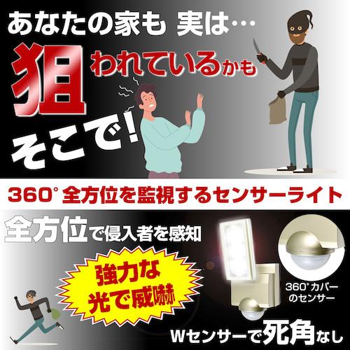 ELPA 防犯用センサーライト AC LEDセンサーライト 1灯 ( ESL-ST1201AC ) orangetool-13500929 Orange Tool Tokiwa サンプル画像3