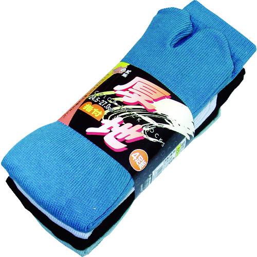 ユニワールド WORKS HOMME 厚地ソックス カラー 指付 4足組 ( 932 )