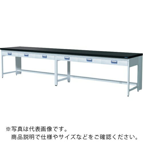 【SALE価格】SANSHIN スチール実験台エコプラッテ2 サイド実験台 吊り引出しタイプ W2400 ( E2B2B8AX1 ..