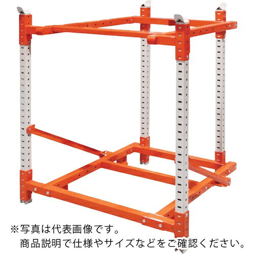 SANSHIN ( 三進金属工業 ) 多段式パレット保管テナー ”ワンピーステナー” セパレートタイプ 2段 1600×1000×1100 ( WPS1610112B-SG ) 【メーカー取寄】