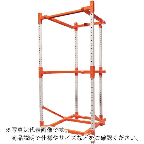 SANSHIN ( 三進金属工業 ) 多段式パレット保管テナー ”ワンピーステナー” フレキシブルタイプ 3段 3400×1000×1000 ( WP3410103B-SG ) 【メーカー取寄】