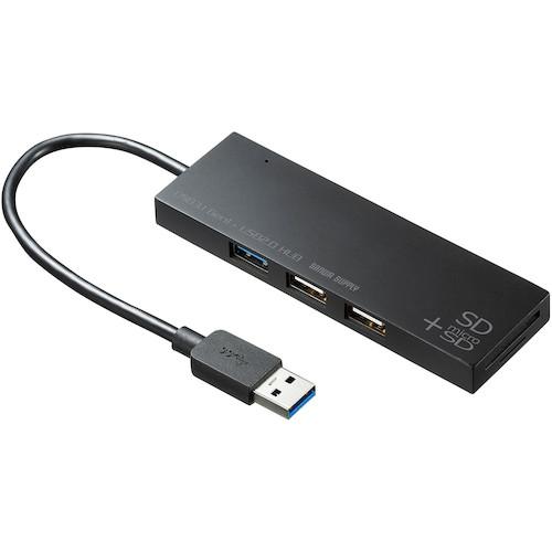 【SALE価格】SANWA ( サンワサプライ ) usb3.1+2.0コンボハブ カードリーダー付き ブラック ( USB-3HC316BKN ) サンワサプライ(株)