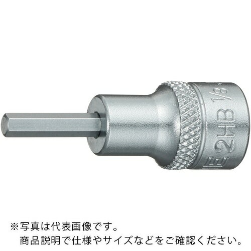 特長：ラチェットハンドルに差し込んで使用することにより、締め付けが素早く行えます。早回しに便利なローレット加工仕上げです。用途：六角穴付きボルト・ねじの締付け、緩め作業用。仕様：対辺寸法(インチ)：1/8差込角(mm)：6.35ビット長さ(mm)：14全長(mm)：36インチサイズ材質／仕上：構造用鋼注意：インパクトレンチなど動力工具には使用しないでください。　●代表画像について 商品によっては、代表画像を使用している場合がございます。 商品のカラー、サイズなどが異なる商品をイメージ画像として 使用させて頂いている場合がございます。 必ず、商品の品番と仕様をご確認のうえ、ご注文お願いいたいます。 　●北海道・沖縄・離島・一部地域の送料について 別途追加で送料がかかる場合がございます。 送料がかかる場合は、メールにて送料をご連絡させて頂き、 お客様にご了承頂いてからの手配となります。 　●お買上げ明細書の廃止について 当店では、個人情報保護と環境保護の観点から同封を廃止しております。 お買上げ明細書が必要な場合は、備考欄に「お買上げ明細必要」と 記載お願いいたします。 当店からの出荷の場合は、同封にて発送させて頂きます。 （※メーカー直送の場合は、PDFデータをメールさせて頂きます。） 　注意事項 ※商品名に【2個セット】等、数量の明記がない場合は1個での販売となります。