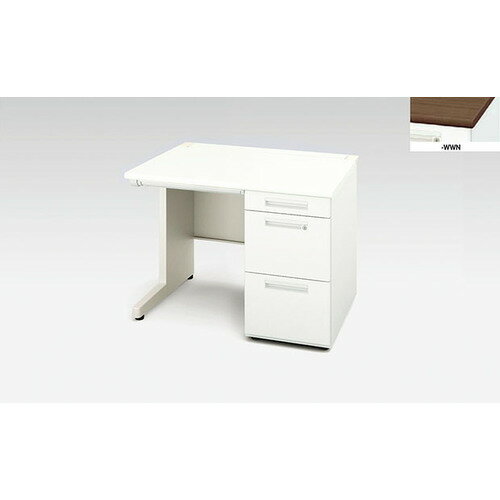 工具 - NAIKI ( ナイキ ) 片袖デスク XEHH型/天板:ダークウォールナット 本体:クリアーホワイト/W1000×D700×H720 ( XEHH107G-WWN ) 【メーカー取寄】