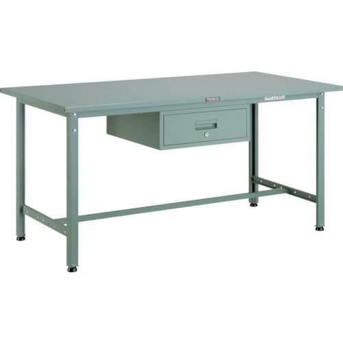 【SALE価格】TRUSCO ( トラスコ中山 ) 軽荷重作業台(300kg)AE型 1500X750XH740 1段引出付 グリーン色 ( SAE-1500F1 (スチールテンバン) ) トラスコ中山(株) 【メーカー取寄】