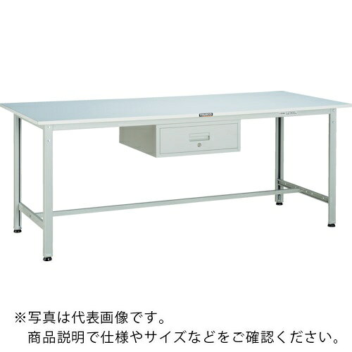 特長：リノリューム張天板を使用し、表面は細かい凹凸があり滑りにくく、適度な弾力性があります。また防水性・耐油性・防汚性に優れています。引出付で簡単に収納できます。仕様：天板材質：リノリューム張間口(mm)：1500奥行(mm)：750高さ(mm)：740脚部カラー：ホワイト(W)アジャスターねじサイズ：M16×2.0均等荷重(kg)：300色：ホワイト1段引出付材質／仕上：本体:スチール注意：奥行450mmタイプ以外取り付け可能です。車上渡しのため、お客様での荷降ろしが必要です。　●メーカー取寄商品について 本商品はメーカーからの取寄商品となります。 納期は、メーカー確認後、メールでご連絡させて頂きます。 在庫状況、生産状況によっては、かなり納期がかかる場合もございます。 　※お急ぎの場合は、ご注文前の納期確認も承りますので、　　お気軽にお問い合わせください。 　●代表画像について 商品によっては、代表画像を使用している場合がございます。 商品のカラー、サイズなどが異なる商品をイメージ画像として 使用させて頂いている場合がございます。 必ず、商品の品番と仕様をご確認のうえ、ご注文お願いいたいます。 　●北海道・沖縄・離島・一部地域の送料について 別途追加で送料がかかる場合がございます。 送料がかかる場合は、メールにて送料をご連絡させて頂き、 お客様にご了承頂いてからの手配となります。 　●お買上げ明細書の廃止について 当店では、個人情報保護と環境保護の観点から同封を廃止しております。 お買上げ明細書が必要な場合は、備考欄に「お買上げ明細必要」と 記載お願いいたします。 当店からの出荷の場合は、同封にて発送させて頂きます。 （※メーカー直送の場合は、PDFデータをメールさせて頂きます。）