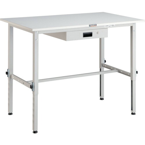 【SALE価格】TRUSCO ( トラスコ中山 ) 軽荷重作業台高さ調節式(150kg)AEM型 1200X7500XH650~950 薄型1段引出付 ホワイト色 ( AEM-1200UDK1 W ) トラスコ中山(株) 【メーカー取寄】
