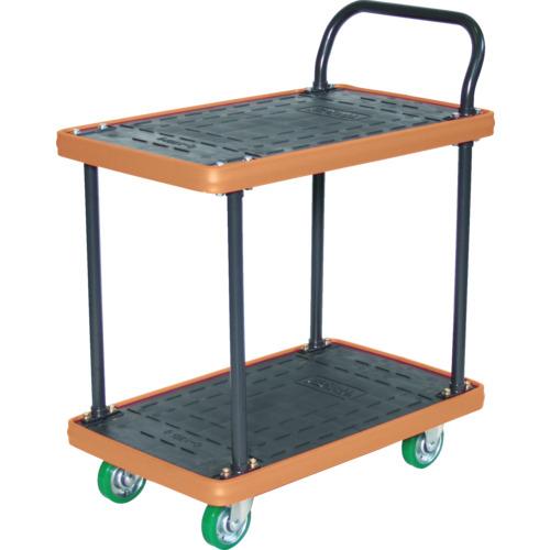 【SALE価格】TRUSCO ( トラスコ中山 ) MKP樹脂製台車 二段式 716X436 エアキャスター ( MKP-154AC (P) )