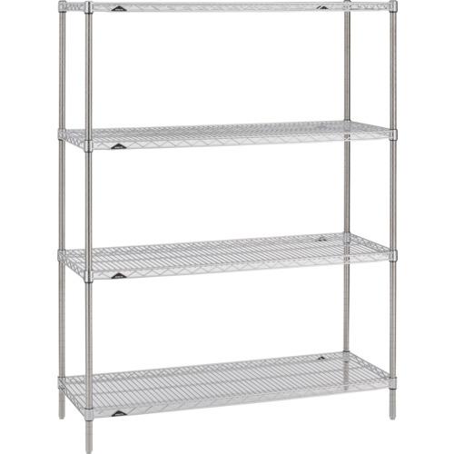 乐天商城 - ERECTA ( エレクター ) スーパーシリーズ・ステンレスワイヤーシェルフ 間口1212mm×奥行460mm×高さ1384mm(P) DB無 3段 ( SMS1220P1390N3 )