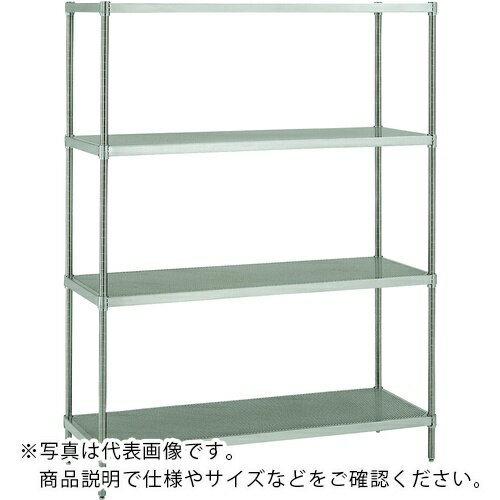 乐天商城 - ERECTA ( エレクター ) 304パンチングソリッドエレクター・シェルフ W1212×D460×H1587mm(PS) DB付 4段 ( MSS1220PSPS1590W4 )