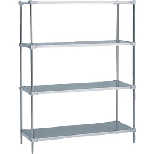 樂天商城 - ERECTA ( エレクター ) スーパーシリーズ・オール304ソリッドシェルフ 間口911mm×奥行461mm×高さ2197mm(PS) DB無 4段 ( MSS910SPS2200SN4 )