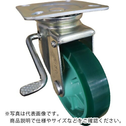 乐天商城 - ヨドノ 樹脂ホイル付ウレタン車輪(ベアリング無)自在車左ストッパー付 許容荷重147daN ( PNUAJBL100 )