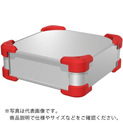 乐天商城 - タカチ ( タカチ電機工業 ) コーナーガード付アルミケース AUGシリーズ シルバー/レッド 111×168×438mm ( AUG99-43-16-SR ) 【メーカー取寄】
