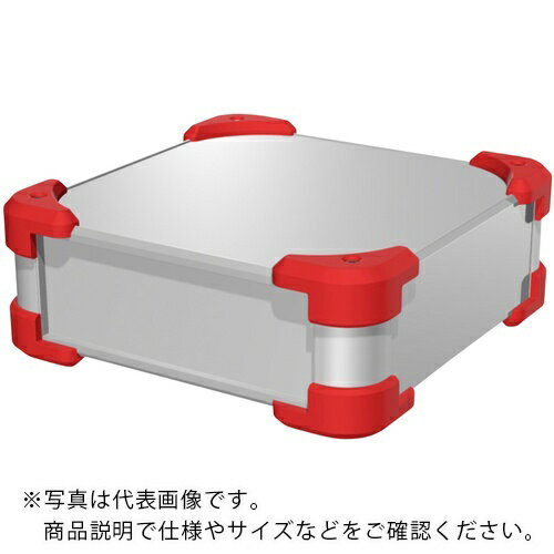 乐天商城 - タカチ ( タカチ電機工業 ) コーナーガード付アルミケース AUGシリーズ シルバー/レッド 233.5×258×168mm ( AUG222-16-25-SR )