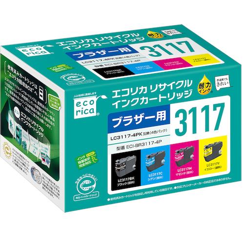 樂天商城 - ecorica ( エコリカ ) LC3117-4PK 互換リサイクルインクカートリッジ ( ECI-BR3117-4P )