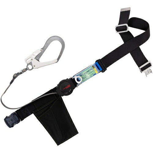 TSUYORON ( 藤井電工 ) 胴ベルト型墜落制止用器具(巻取タイプ)ロック機構付き ワン・ハンドリトラ 黒 LLサイズ 幅50MM×長さ1600MM 130KG対応型 ( TBORLOT593SVBLKLL(130KG)JANBP ) 藤井電工(株)