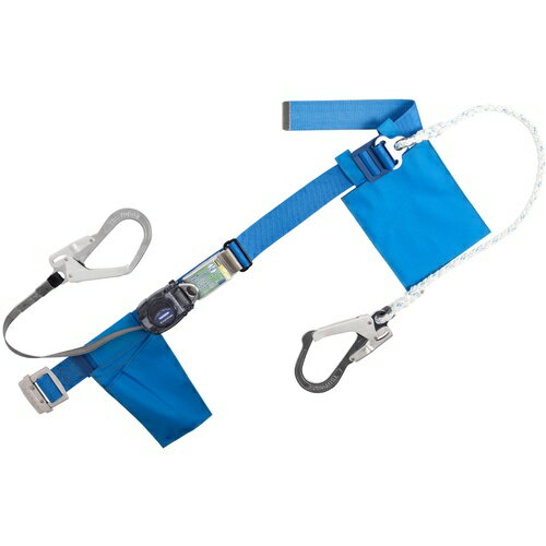 TSUYORON ( 藤井電工 ) 胴ベルト型墜落制止用器具(巻取タイプ)補助ロープ2丁掛け仕様 ロック機構なし リトライト+ロープ式補助ロープ 青 Lサイズ 幅50MM×長さ1400MM ( TB-RL-2-593S-BL4-L-JAN-BP ) 【メーカー取寄】