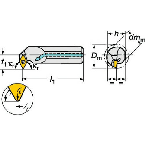 サンドビック　コロターン111　ポジチップ用ボーリングバイト A16R-SDXPR ( A16RSDXPR07E ) サンドビック（株）コロマントカンパニー