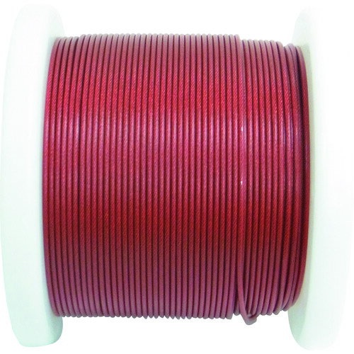 【SALE価格】ニッサチェイン 赤コーティングワイヤロープ100m巻 ( R-SY15V-RED )
