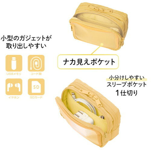 PLUS ( プラス ) 428744)ナカ見えガジェットポーチS YL ( TW-BG002S YL ) 【メーカー取寄】 orangetool-13264687 Orange Tool Tokiwa サンプル画像3