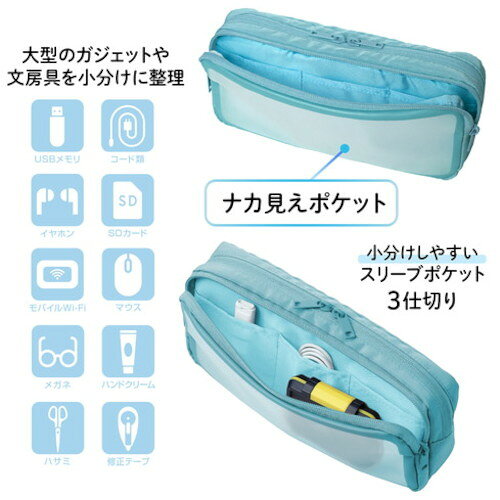 PLUS ( プラス ) 428762)ナカ見えガジェットポーチL BL ( TW-BG002L BL ) orangetool-13264887 Orange Tool Tokiwa サンプル画像3
