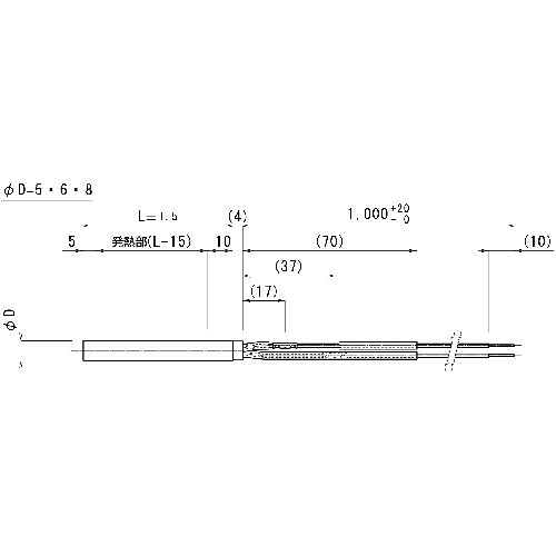 Orange Tool TokiwaのTRUSCO ( トラスコ中山 ) カートリッジヒーターφ5 30L 100V 45W ( CH1-530 )｜アングル2