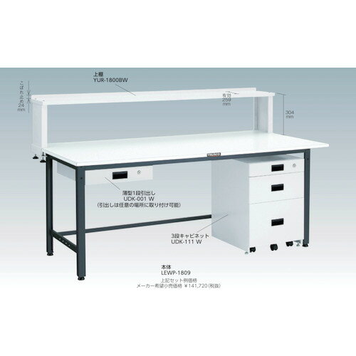 Orange Tool TokiwaのTRUSCO ( トラスコ中山 ) 軽荷重作業台(400kg)LEW型 1200X600XH740 基本タイプ ダークグレー色 ( LEWR-1260 )｜アングル2