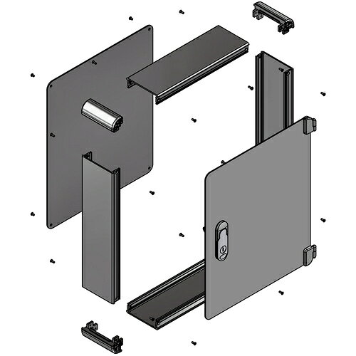 タカチ ( タカチ電機工業 ) 開閉式アルミコントロールボックス ( AUH88-20-30KSB ) (株)タカチ電機工業 【メーカー取寄】