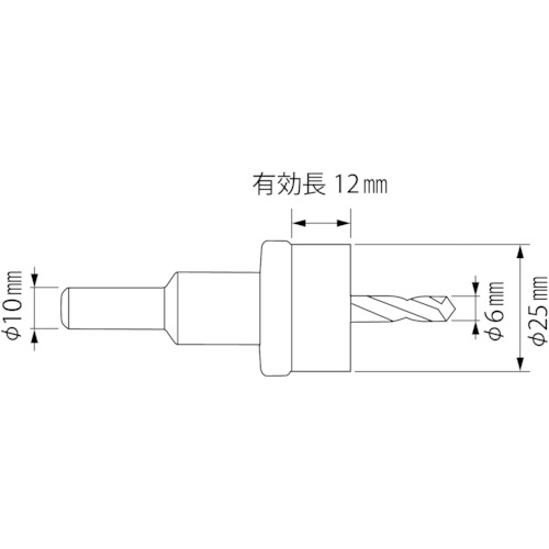 エビ ( ロブテックス ) 超硬ホルソー(薄板用) 刃径25mm ( HO-25S )