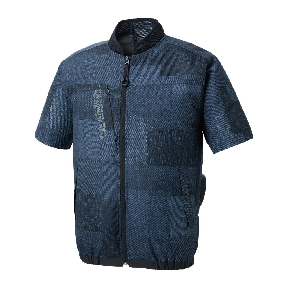 サンエス 空調風神服Rショートスリーブジャケット+デバイスセット ( KF92440+3ネイビーデニム+S + RD9291J + RD9220HN ) サンエス