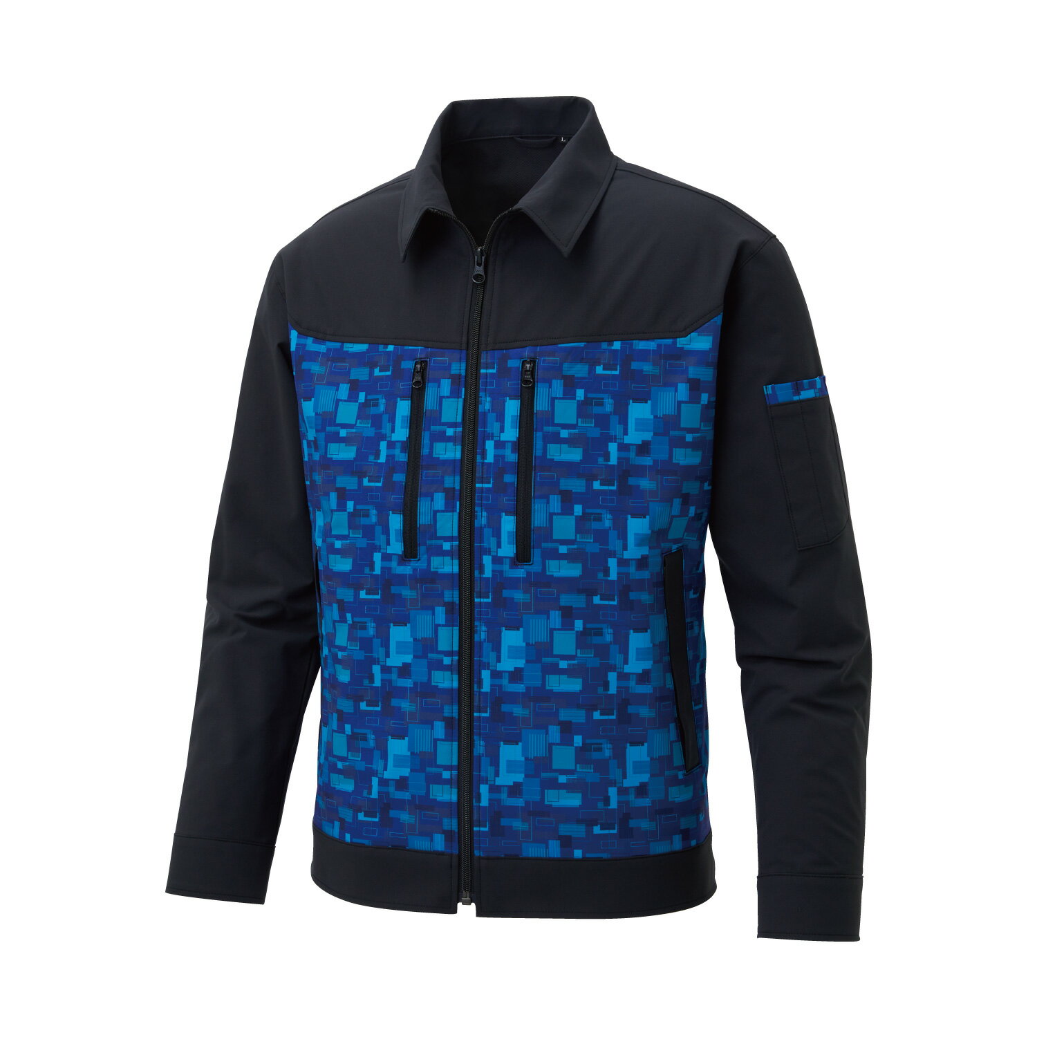 サンエス 長袖ブルゾン ブロックネイビー/Lサイズ ( RE12301 3ブロックネイビー L ) サンエス(4)