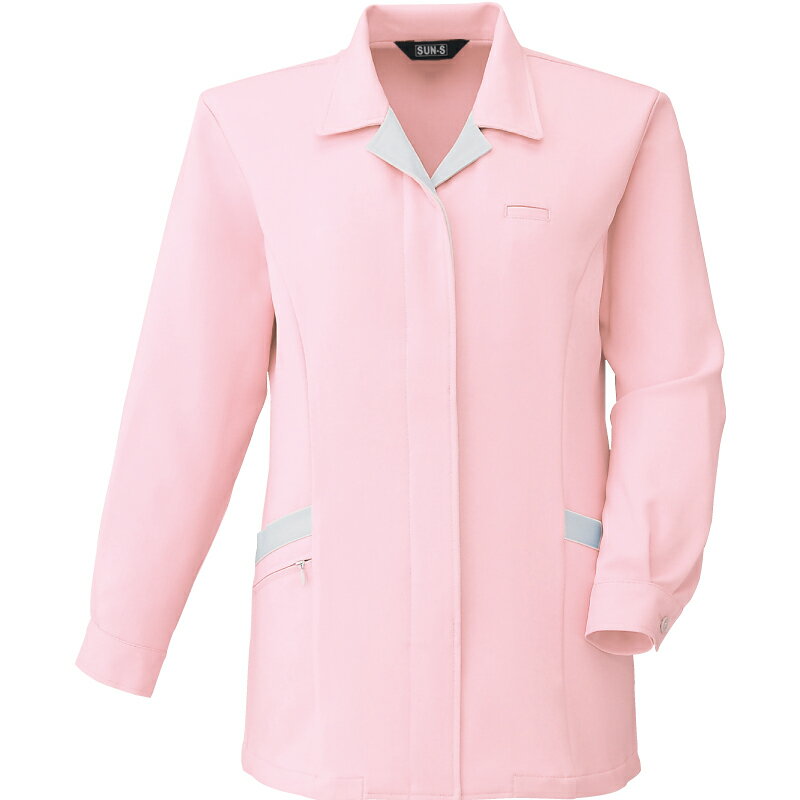 サンエス レディース長袖スモック ピンク/Mサイズ ( WA20772 18ピンク M ) サンエス