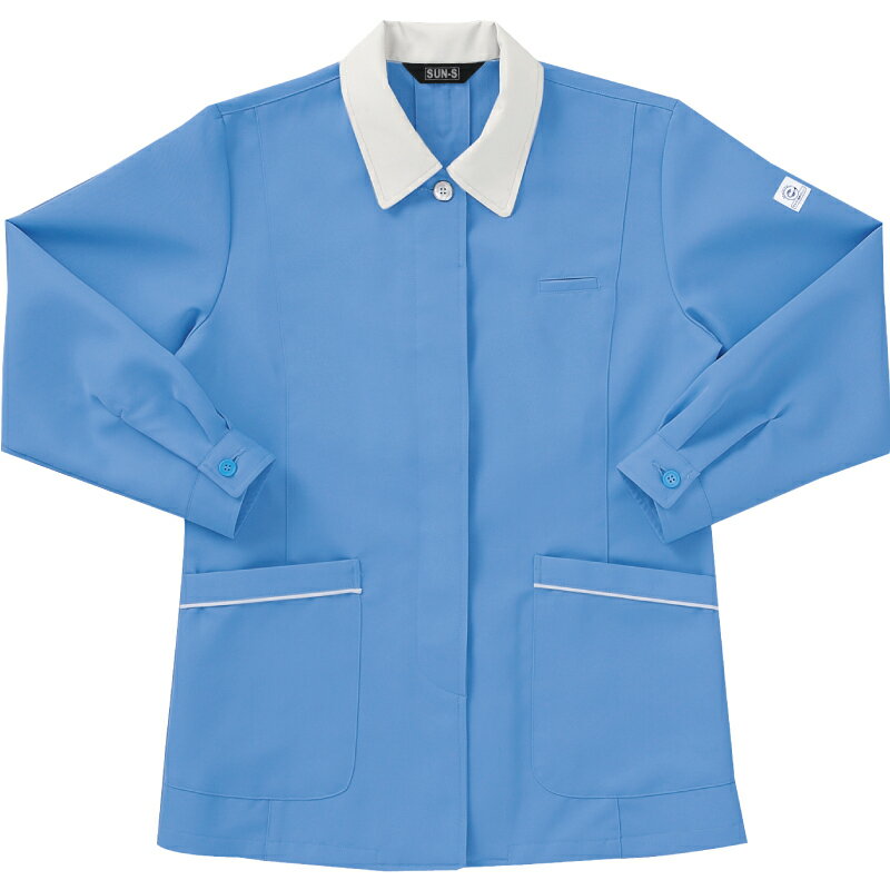 サンエス 長袖スモック ブルー/3Lサイズ ( WA24112 4ブルー 3L ) サンエス