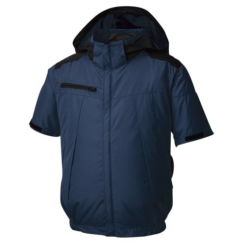 サンエス チタン加工半袖ブルゾン(デバイスセット) ( KF92500(ネイビー/5L)+RD9590PJ+RD9320PH ) サンエス