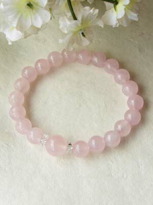 天然 AAAAクラス ローズクォーツ 大粒10mm珠＆8mm珠 デザイン・ブレスレット 高品質 パワーストーン