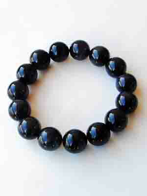 超大玉 14mm珠 ブルータイガーアイ・ブレスレット / メンズ系パワーストーン ※別称ホークアイ 【 4月末までの大特価3990円】限定10本 《高品質な青虎目石ブレスレットです》