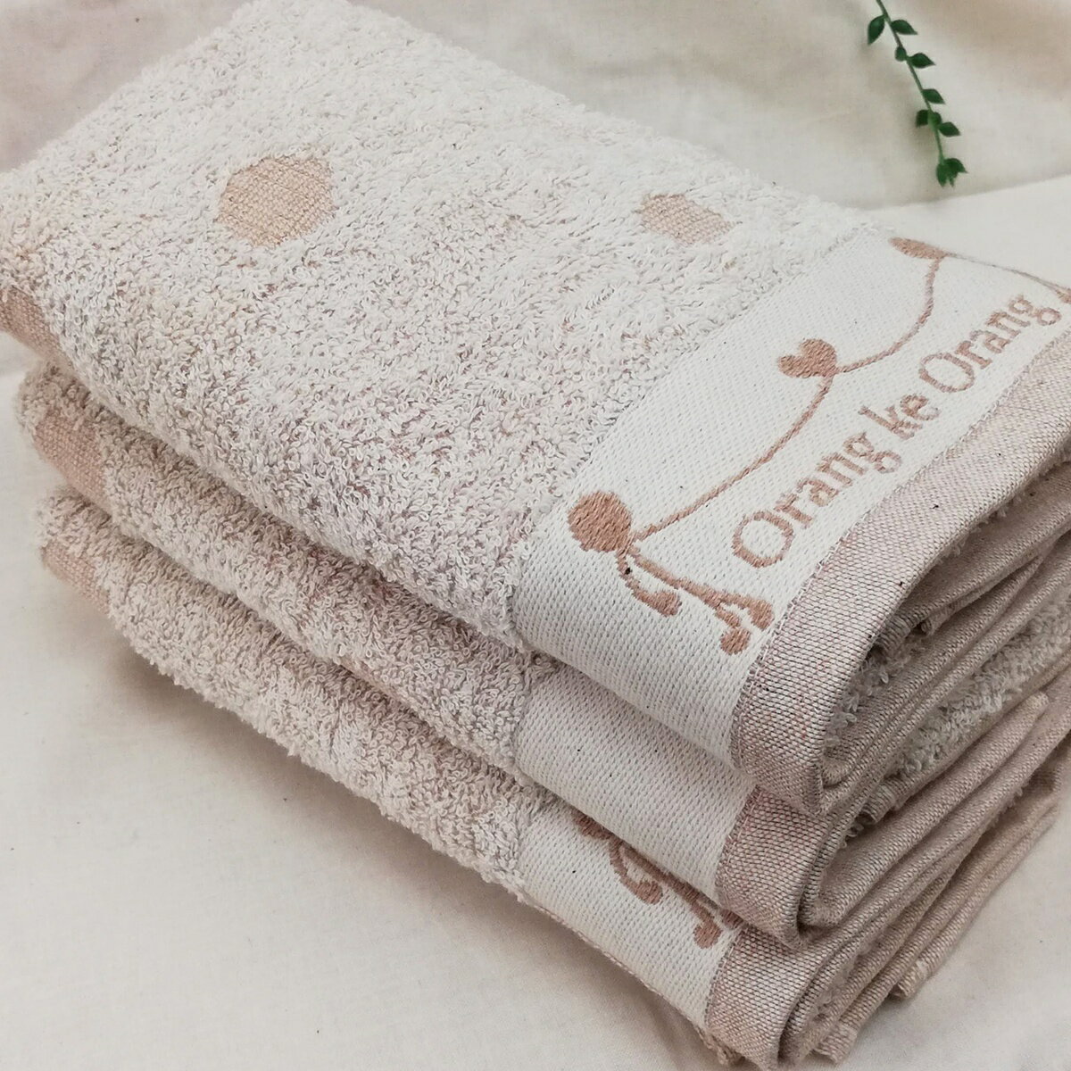 3枚セット 泉州タオル　無漂白　無蛍光　厚手　オラン・ク・オランオリジナルフェイスタオル　国産