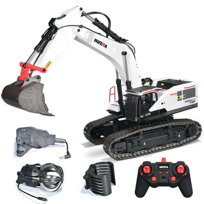 樂天商城 - ラジコンカー RC 合金強化版 掘削機 無限旋回 ミニチュア 建機おもちゃ 砂浜 DIYパーツ付属 大人/子供向け