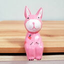 うさぎ　ピンクうさぎ　兎　バリ木彫り 　お座りウサギ　アニマル木彫り　バリ雑貨　アジアンインテリア　　エスニック