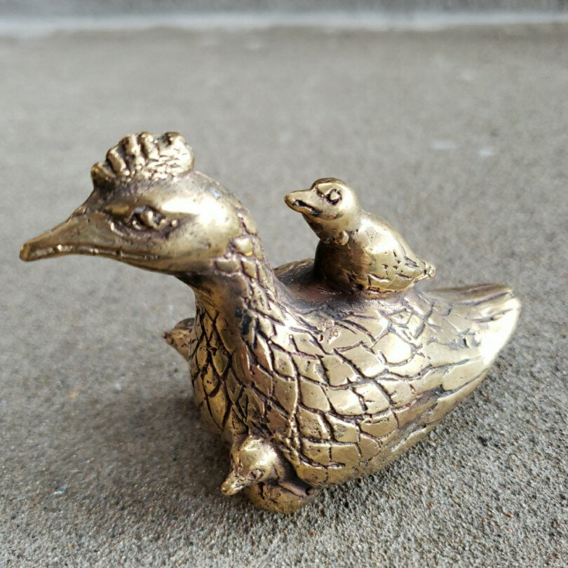 鳥　雛鳥　鳥の親子　真鍮 アンティーク　ブロンズ像　バリ雑貨　置物　インテリア
