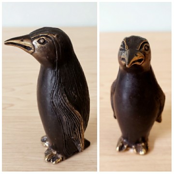 10001330 ペンギン　中　真鍮 アンティーク調　ブロンズ像　バリ雑貨　置物　インテリアの商品画像 3