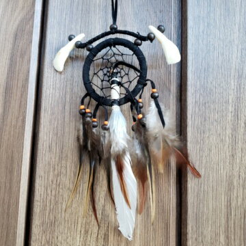 ドリームキャッチャー レザー 丸型 フェザー アジアン雑貨 魔除け お守り エスニック