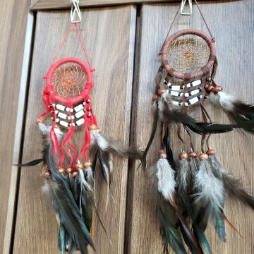 ドリームキャッチャー 3カラーあり レザー ネイティブ インディアン メキシカン アジアン雑貨 魔除け お守り アジアン