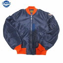 フライトジャケット BuzzRickson 039 s/バズリクソンズL-2A “SUPERIOR TOGS CORP.”ORANGE RIB S M Lサイズ ブルー メンズ【Japan Made Product】【送料無料】【あす楽】