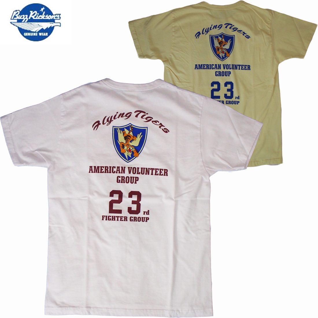 Tシャツ BuzzRickson 039 s/バズリクソンズS/S Tシャツ「23rd FIGHTER GROUP FLYING TIGERS」 2カラーS M Lサイズ メンズ【Made In USA.】【あす楽】【送料無料】