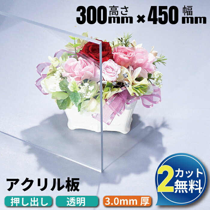 【2カット無料】アクリル板 300×450mm 厚み3mm 透明 押し出し板 オーダーカット | アクリルボード クリア カット 加…