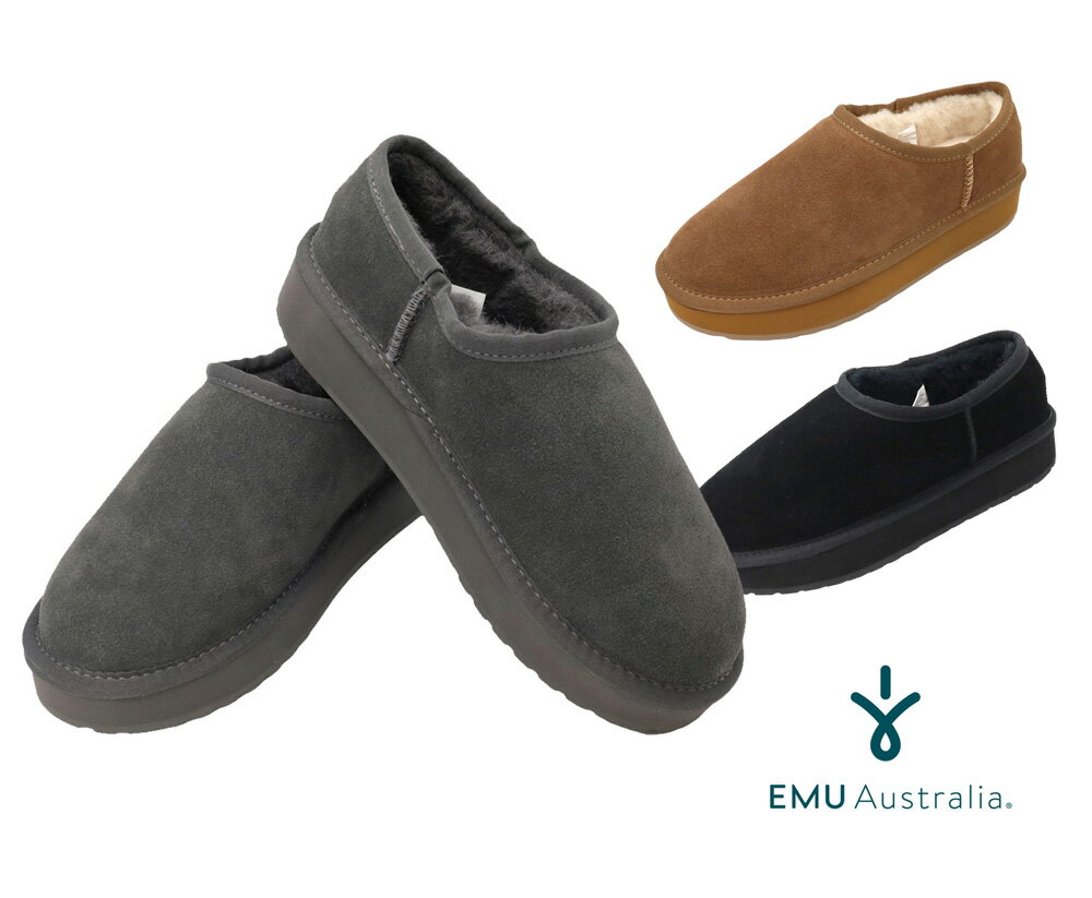 乐天商城 - 【国内正規品】EMU 撥水 ムートン 厚底 スリッポン シューズ レディース W13253 Platform PicoWool ルームシューズ プラットフォーム ピコウール emu AUSTRALIA エミュ オーストラリア 歩きやすい