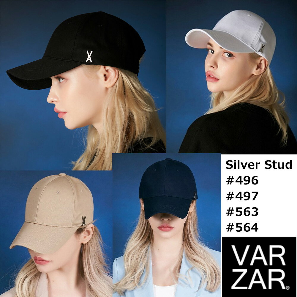 【正規販売店】VARZAR バザール キャップ シルバー 韓国ブランド CAP 紫外線対策帽子 ブラック ネイビー ホワイト ベージュ Stud logo ov...